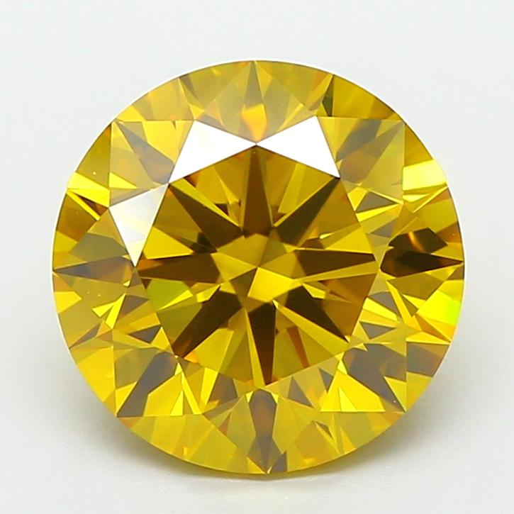 3.59 Ct. Fancy Vivid  Yellow Round Lab Grown Diamond