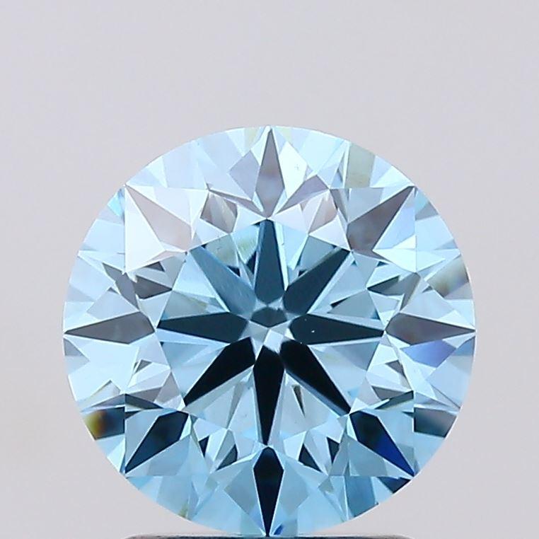 2.01 Ct. Fancy Vivid Blue Round Lab Grown Diamond