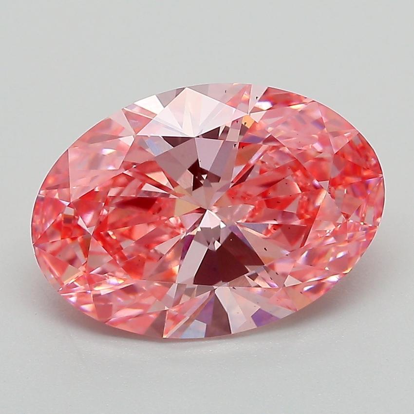 4.10 Ct. Fancy Vivid Pink Oval Lab Grown Diamond