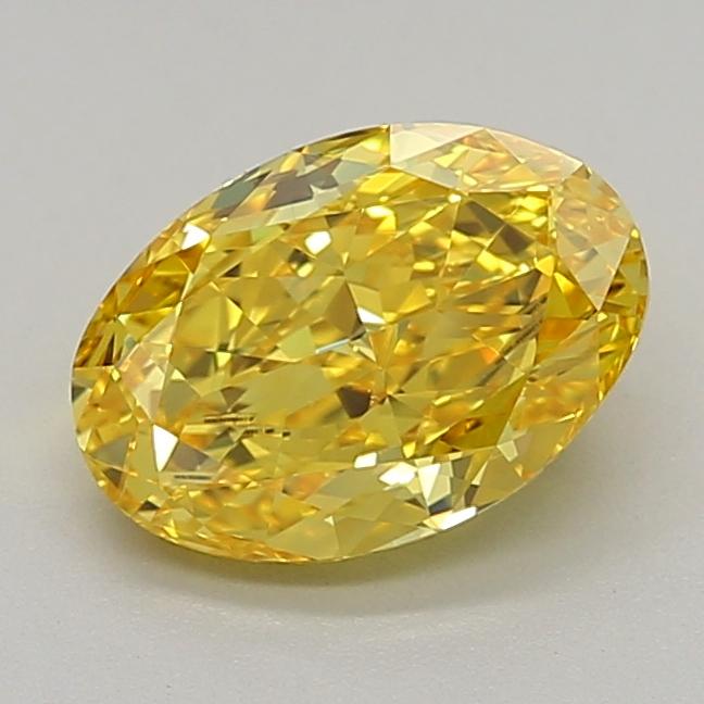 1.52 Ct. Fancy Vivid  Yellow Oval Lab Grown Diamond