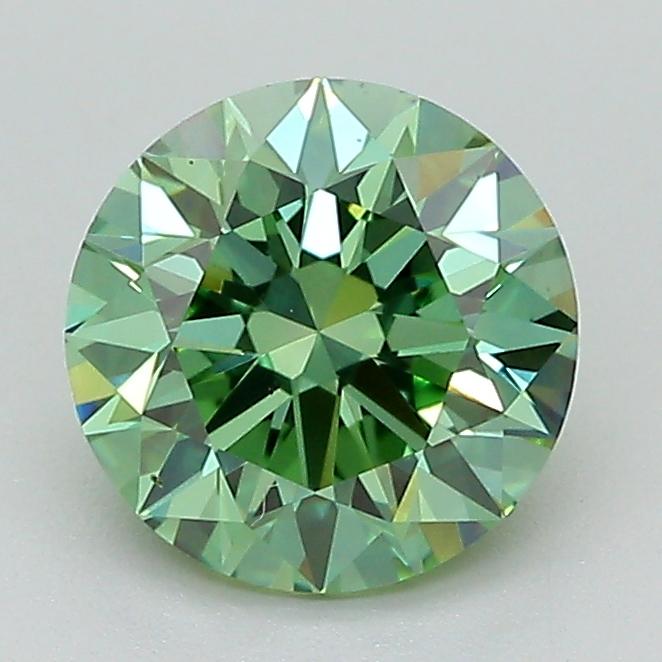 1.49 Ct. Fancy Vivid Green Round Lab Grown Diamond
