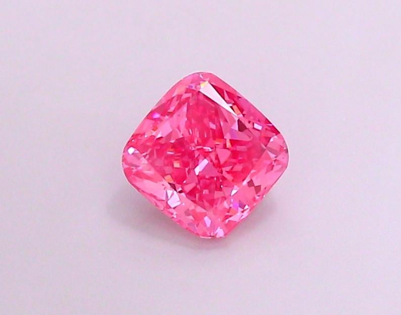 1.00 Ct. Fancy Vivid  Pink Cushion Lab Grown Diamond