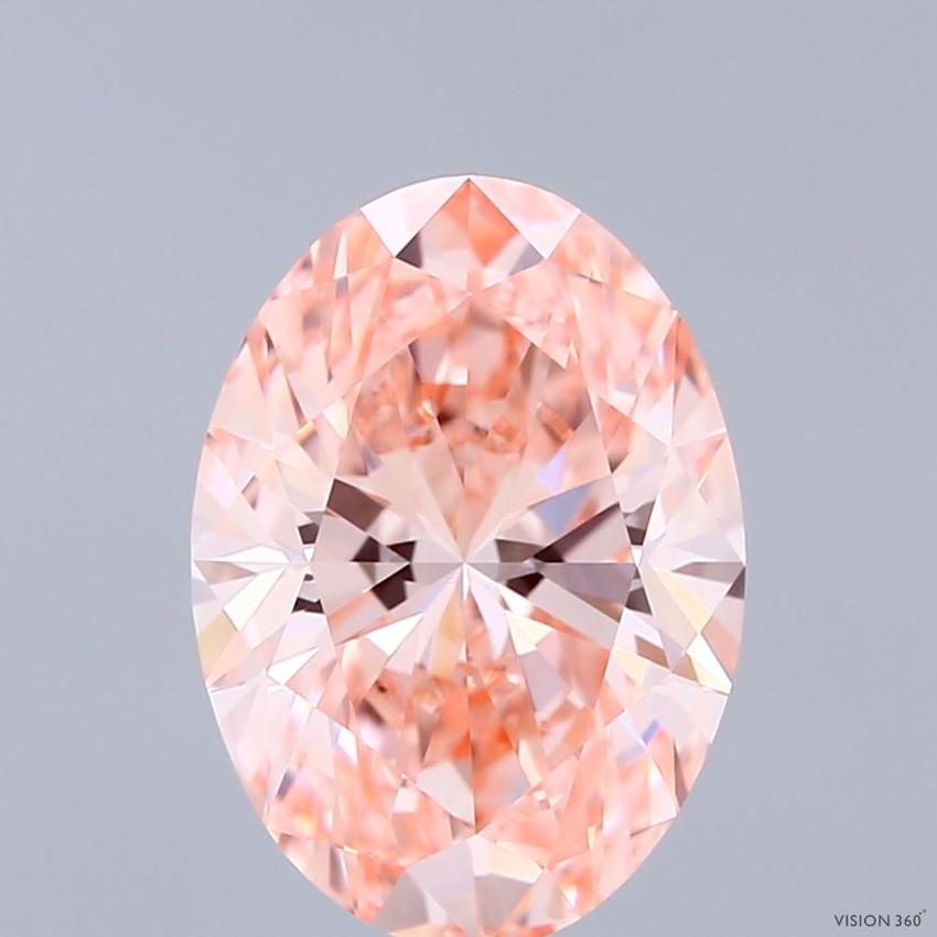 2.90 Ct. Fancy Vivid Pink Oval Lab Grown Diamond
