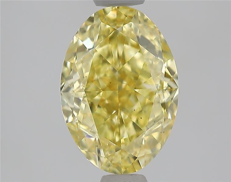 2.09 Ct. Fancy Intense  Yellow Oval Lab Grown Diamond