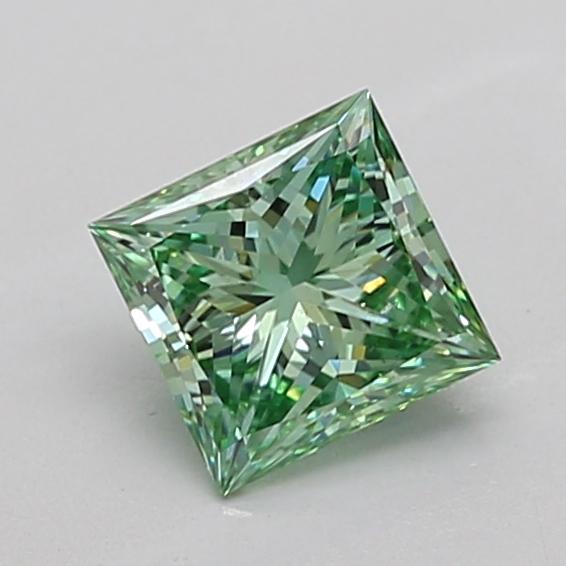 1.01 Ct. Fancy Vivid Green Princess Lab Grown Diamond