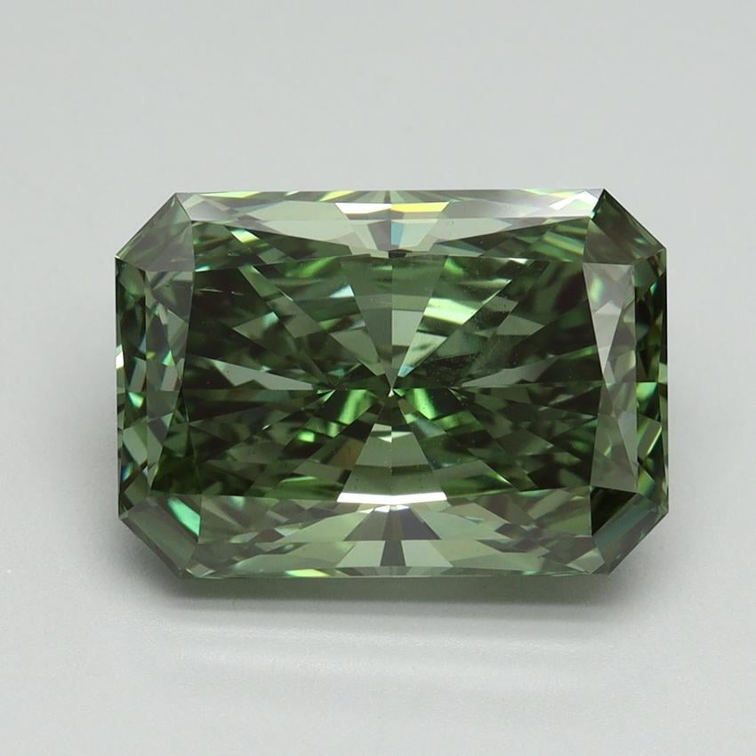 5.04 Ct. Fancy Vivid Pacific Green Radiant Lab Grown Diamond