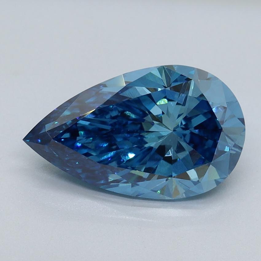 2.11 Ct. Fancy Vivid Blue Pear Lab Grown Diamond