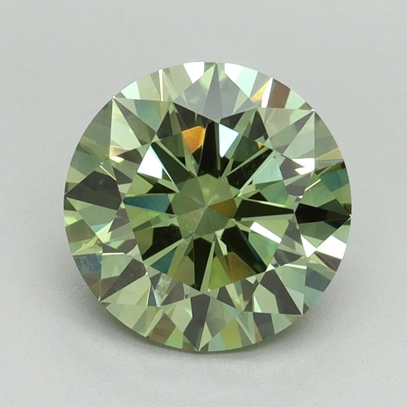 1.82 Ct. Fancy Vivid Green Round Lab Grown Diamond