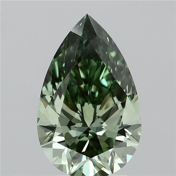 2.55 Ct. Fancy Vivid  Green Pear Lab Grown Diamond