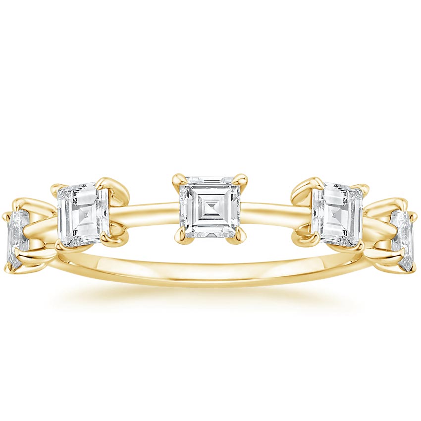 Yellow Gold Carre Diamond Ring 