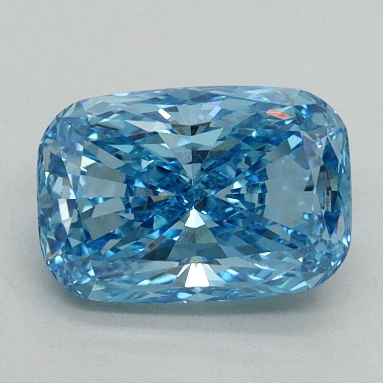 1.53 Ct. Fancy Vivid Blue Cushion Lab Grown Diamond
