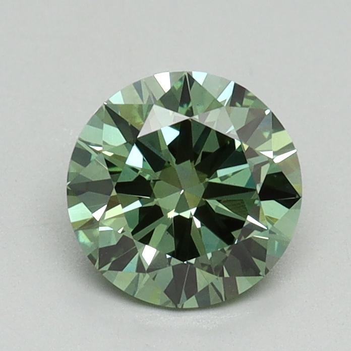 0.90 Ct. Fancy Vivid Green Round Lab Grown Diamond