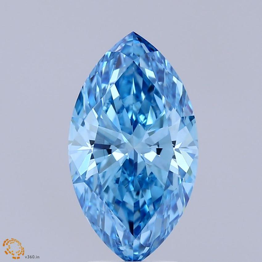 3.00 Ct. Fancy Vivid Blue Marquise Lab Grown Diamond