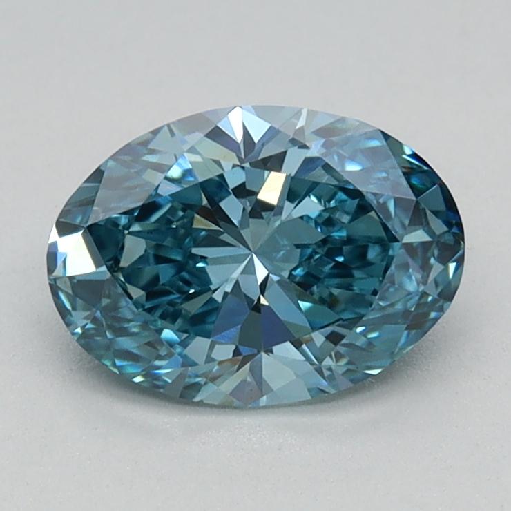0.75 Ct. Fancy Vivid Blue Oval Lab Grown Diamond