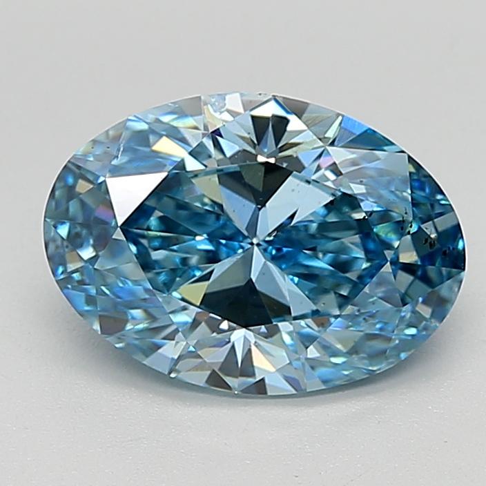 2.87 Ct. Fancy Vivid Blue Oval Lab Grown Diamond