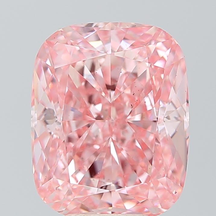 5.98 Ct. Fancy Vivid Pink Cushion Lab Grown Diamond