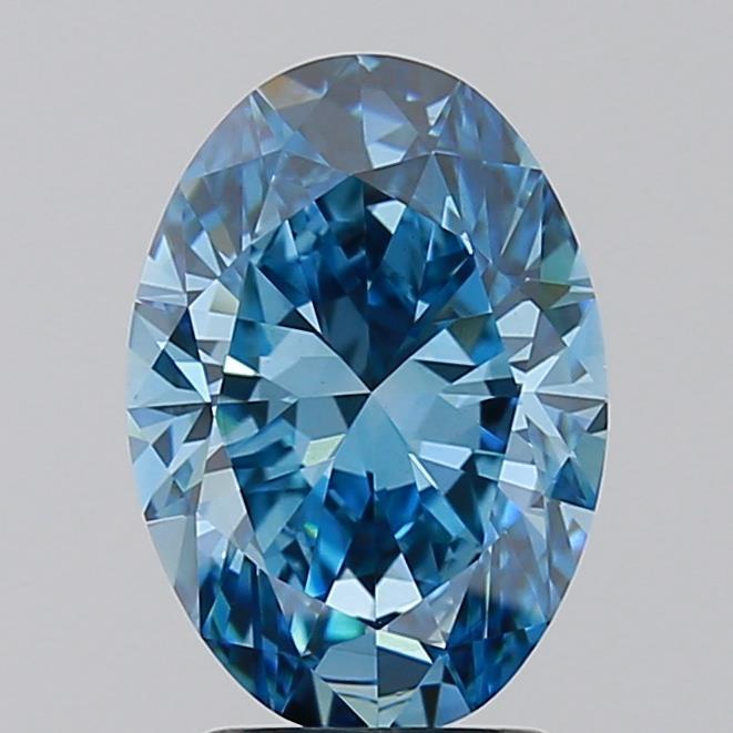 2.50 Ct. Fancy Vivid Blue Oval Lab Grown Diamond