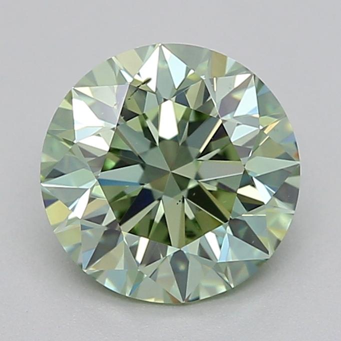 0.90 Ct. Fancy Intense  Green Round Lab Grown Diamond