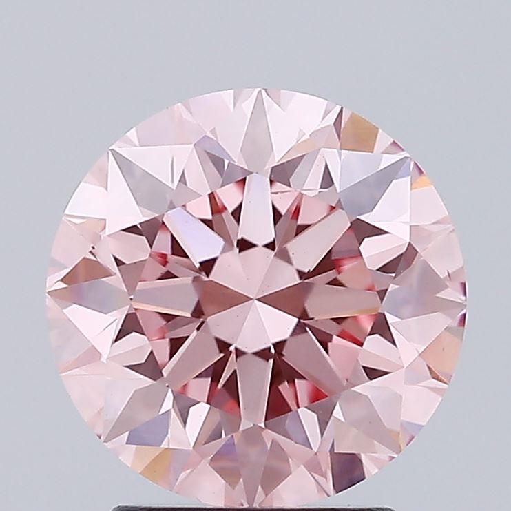 2.51 Ct. Fancy Intense Pink Round Lab Grown Diamond