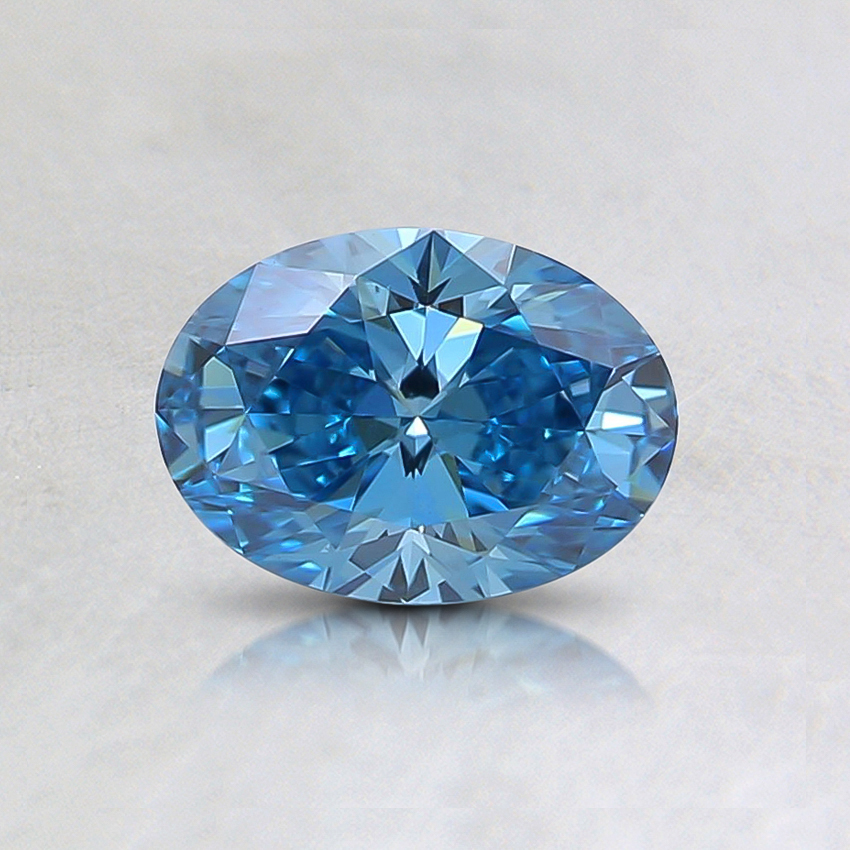 0.50 Ct. Fancy Intense Greenish Blue Oval Lab Grown Diamond