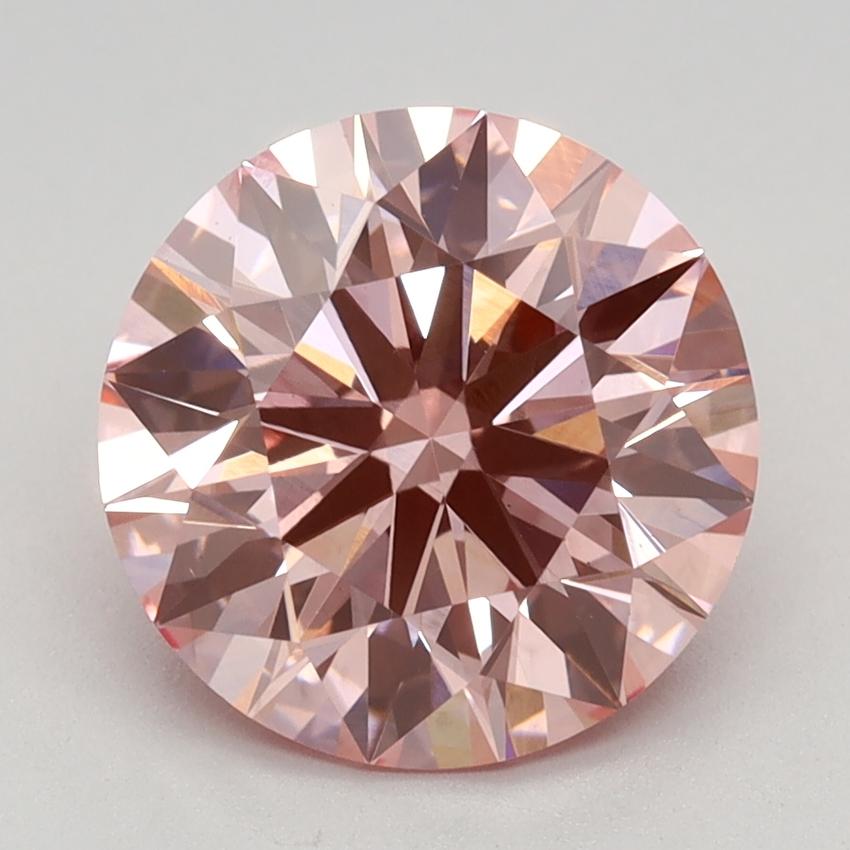 2.55 Ct. Fancy Vivid Pink Round Lab Grown Diamond