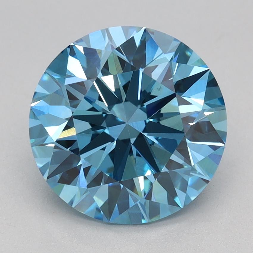 2.01 Ct. Fancy Vivid Blue Round Lab Grown Diamond