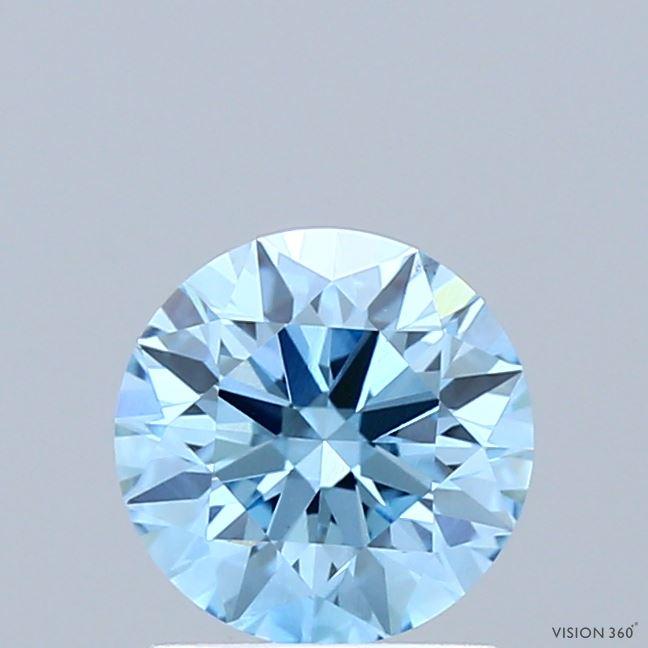 1.08 Ct. Fancy Vivid Blue Round Lab Grown Diamond
