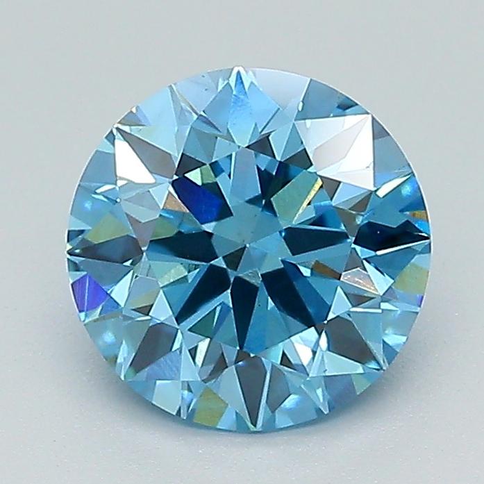 1.51 Ct. Fancy Vivid Blue Round Lab Grown Diamond