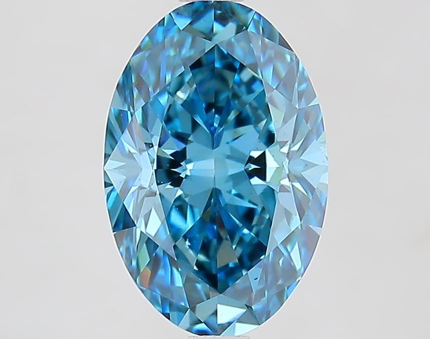 2.62 Ct. Fancy Vivid Blue Oval Lab Grown Diamond