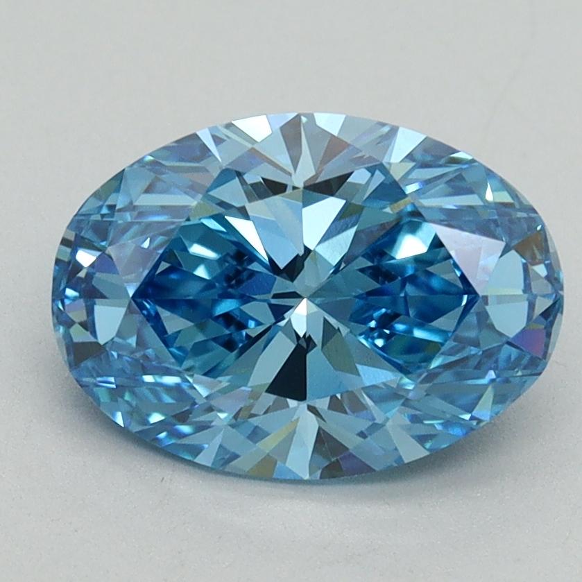 2.02 Ct. Fancy Vivid Blue Oval Lab Grown Diamond