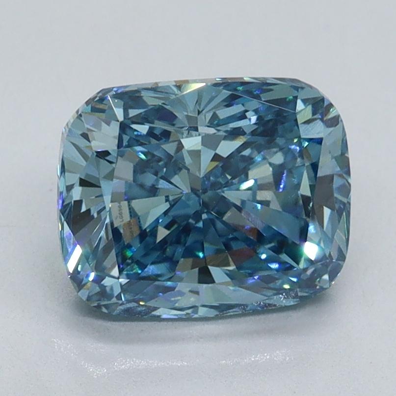 2.03 Ct. Fancy Vivid Blue Cushion Lab Grown Diamond