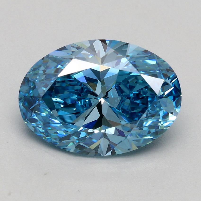 2.01 Ct. Fancy Vivid Blue Oval Lab Grown Diamond