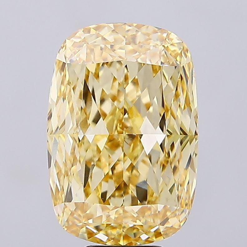 12.04 Ct. Fancy Intense  Yellow Cushion Lab Grown Diamond