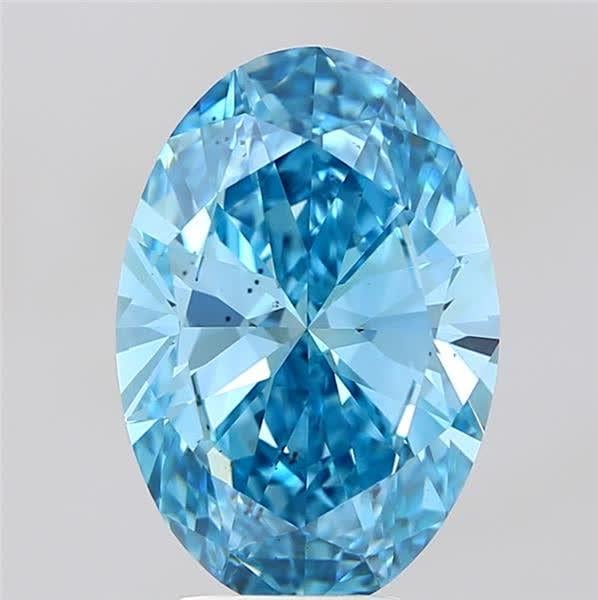 5.00 Ct. Fancy Vivid  Blue Oval Lab Grown Diamond