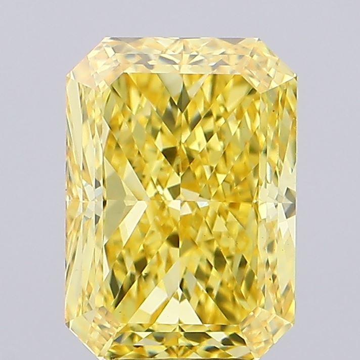 4.01 Ct. Fancy Vivid Yellow Radiant Lab Grown Diamond