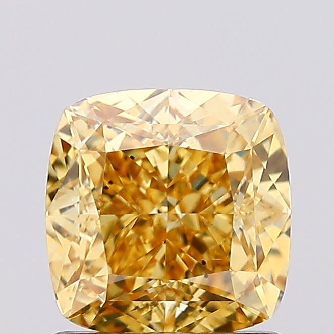 1.19 Ct. Fancy Vivid Yellow Cushion Lab Grown Diamond