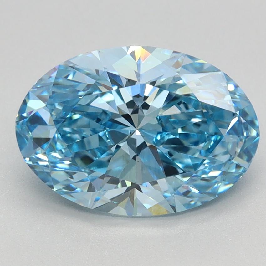 2.19 Ct. Fancy Vivid Blue Oval Lab Grown Diamond