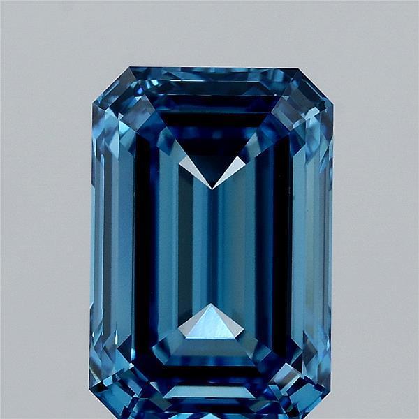 3.77 Ct. Fancy Vivid Blue Emerald Lab Grown Diamond
