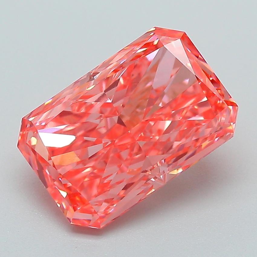 3.17 Ct. Fancy Vivid Pink Radiant Lab Grown Diamond
