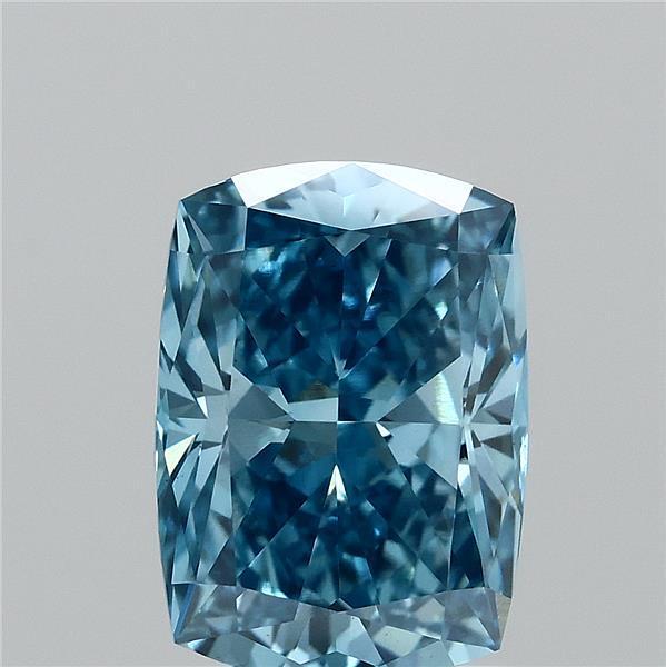 1.50 Ct. Fancy Vivid Blue Cushion Lab Grown Diamond