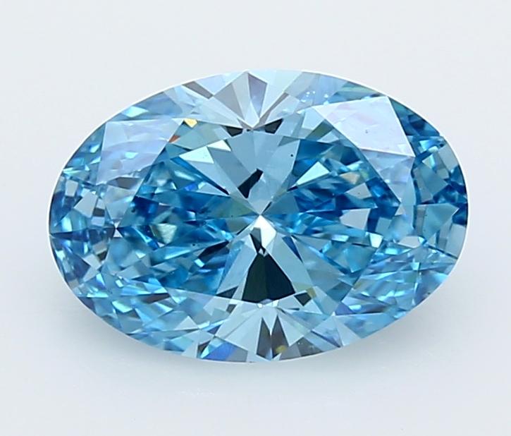 2.47 Ct. Fancy Vivid  Blue Oval Lab Grown Diamond