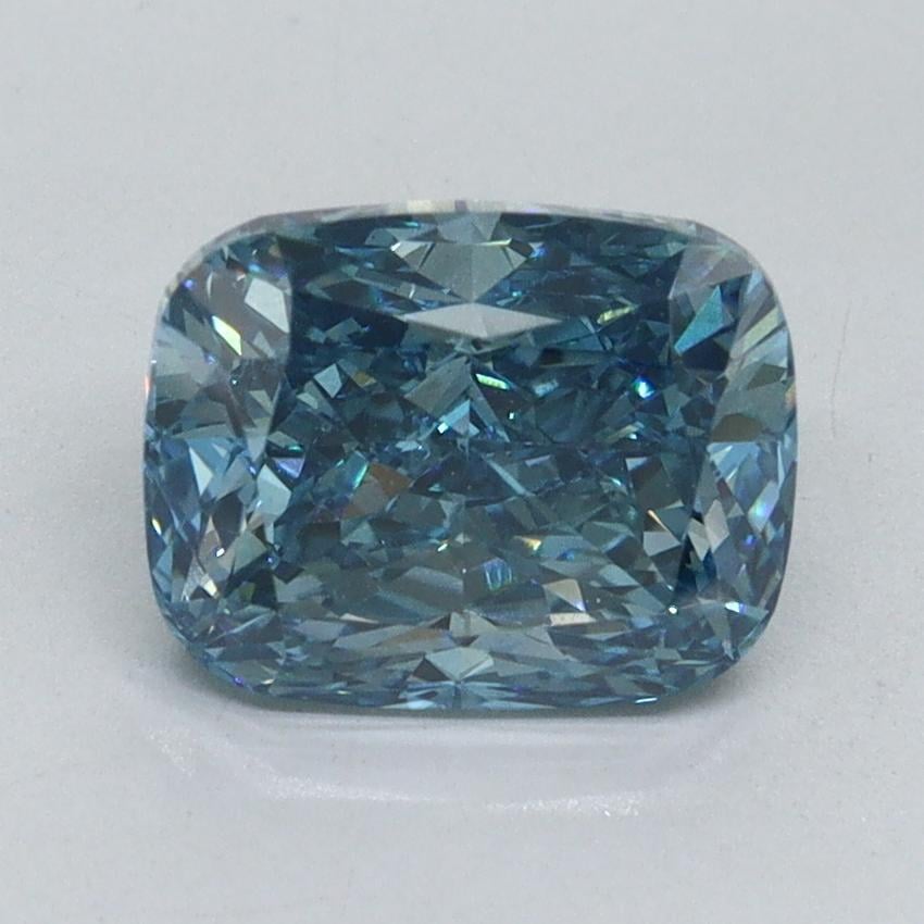 2.25 Ct. Fancy Vivid Malibu Blue Cushion Lab Grown Diamond
