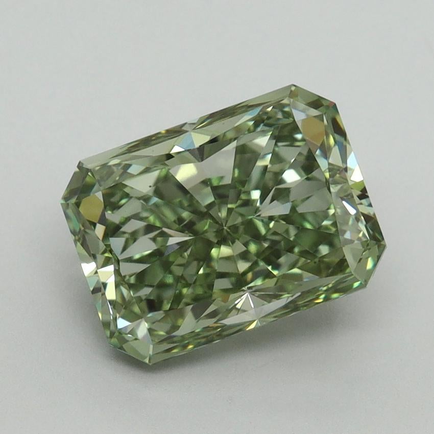3.14 Ct. Fancy Vivid Green Radiant Lab Grown Diamond