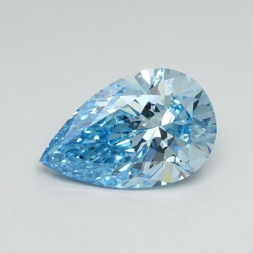 3.05 Ct. Fancy Vivid Blue Pear Lab Grown Diamond