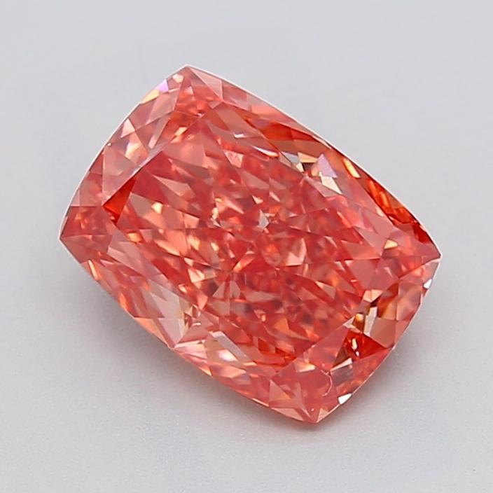 2.52 Ct. Fancy Vivid  Pink Cushion Lab Grown Diamond