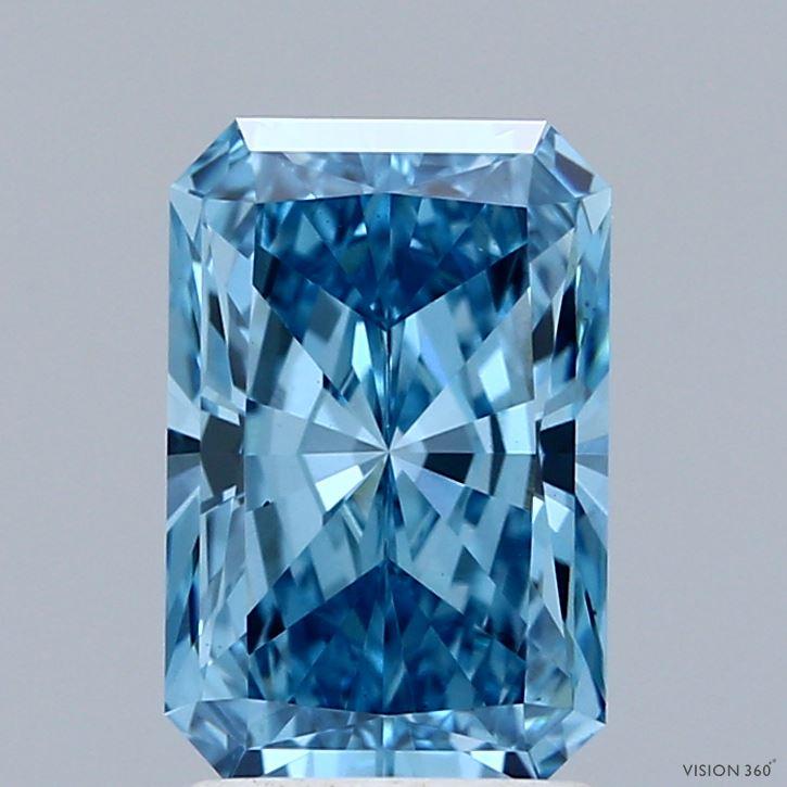 2.10 Ct. Fancy Vivid  Blue Radiant Lab Grown Diamond
