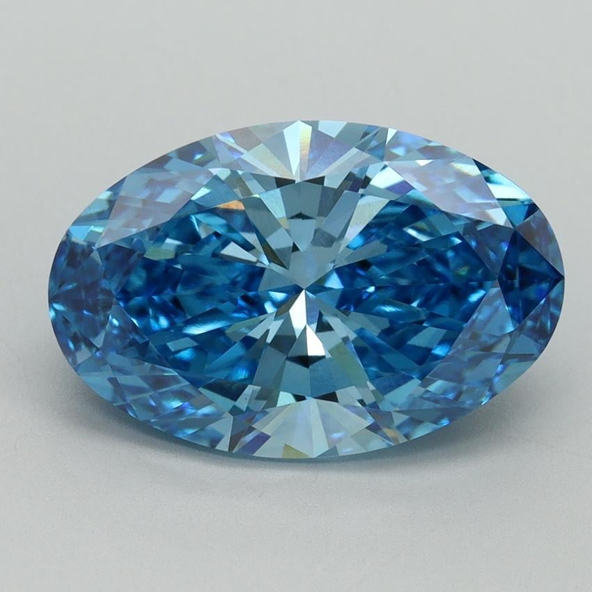 5.07 Ct. Fancy Vivid Blue Oval Lab Grown Diamond