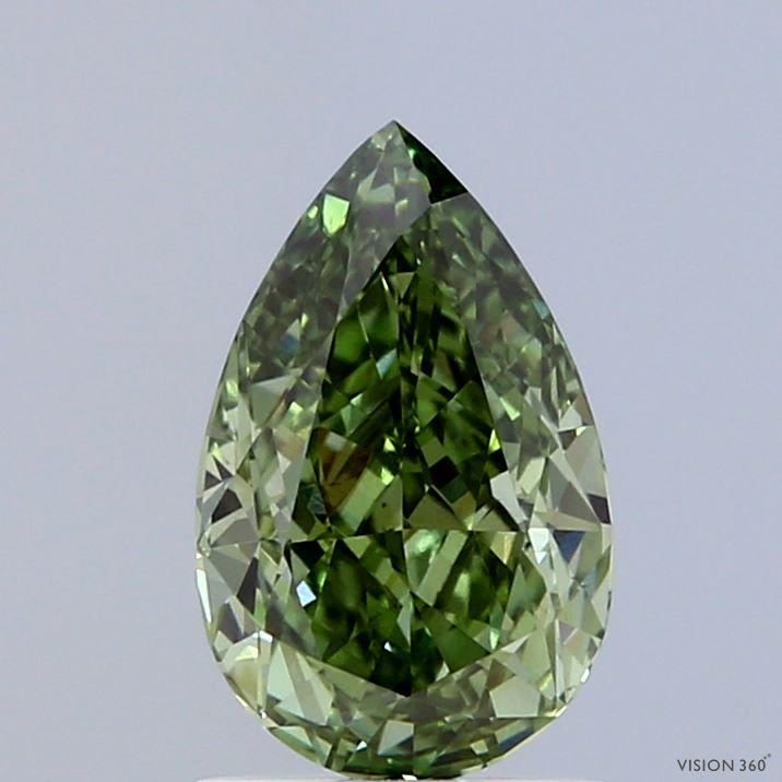 1.51 Ct. Fancy Vivid Green Pear Lab Grown Diamond