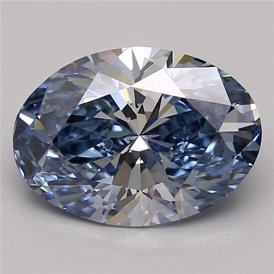 2.88 Ct. Fancy Vivid Blue Oval Lab Grown Diamond