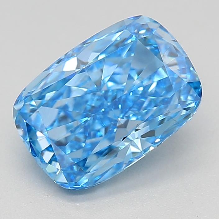 0.91 Ct. Fancy Vivid Blue Cushion Lab Grown Diamond